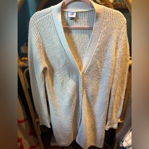 CAbi Cream Knit Cardigan Sweater longline